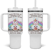 Funny Rude Unicorn Tumbler With Handle Back the F*ck up Sprinkle Tits Today Is Not the Day Shank You With My Horn - Wonder Print Shop