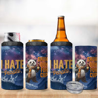 Funny Rude Bear 4 in 1 Can Cooler Tumbler Shu Duh Fuh Cup I Hate People Funny Gag Gifts for Introverts - Wonder Print Shop