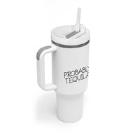 Alcohol Lovers Tumbler With Handle Probably Tequila, Funny "Coffee" Mug, Sarcastic Gift for Wine and Beer Lovers - Wonder Print Shop