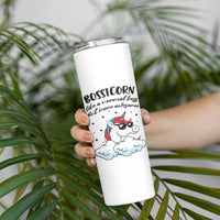 Thank You Gifts for Bosses Skinny Tumbler Bossicorn Like A Normal Boss But More Awesome - Wonder Print Shop