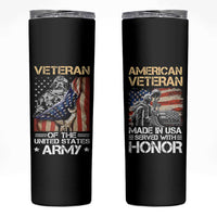 Veteran Of The United States Army Skinny Tumbler Vintage American Flag