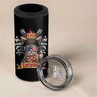 The Catfather 4 in 1 Can Cooler Tumbler Best Cat Dad Ever Funny Father's Day Cat Lover Gift
