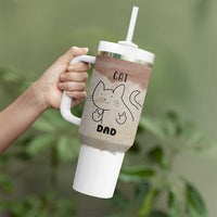 Funny Cat Dad Tumbler With Handle Father's Day Cat Lover Gag Gift