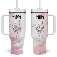 Gift for Mom of 2 Children Tumbler With Handle Mama Holding Hands Mothers Day Gift - Wonder Print Shop