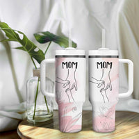 Gift for Mom of 2 Children Tumbler With Handle Mama Holding Hands Mothers Day Gift - Wonder Print Shop