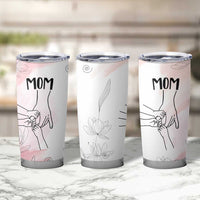 Gift for Mom of 3 Childrens Tumbler Cup Mama Holding Hands Mothers Day Gift - Wonder Print Shop