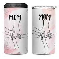 Gift for Mom of 4 Childrens 4 in 1 Can Cooler Tumbler Mama Holding Hands Mothers Day Gift - Wonder Print Shop