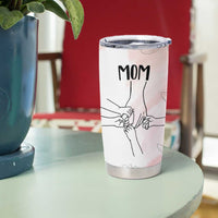 Gift for Mom of 4 Childrens Tumbler Cup Mama Holding Hands Mothers Day Gift - Wonder Print Shop