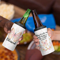 Christian Gifts for Women Faith 4 in 1 Can Cooler Tumbler Blessed Inspirational Religious Bible Gift for Her Pink Butterfly - Wonder Print Shop