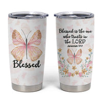Christian Gifts for Women Faith Tumbler Cup Blessed Inspirational Religious Bible Gift for Her Pink Butterfly - Wonder Print Shop