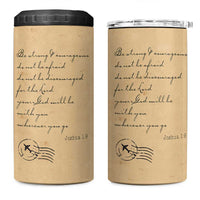 Vintage Christian 4 in 1 Can Cooler Tumbler Be Strong and Courageous Joshua 1:9 Bible Verse - Wonder Print Shop