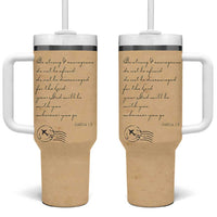 Vintage Christian Tumbler With Handle Be Strong and Courageous Joshua 1:9 Bible Verse - Wonder Print Shop