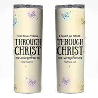 Christian Gifts for Women Faith Skinny Tumbler Christ Encouraging Bible Verse Cute Butterflies - Wonder Print Shop