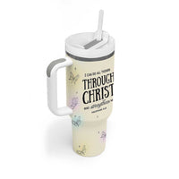 Christian Gifts for Women Faith Tumbler With Handle Christ Encouraging Bible Verse Cute Butterflies - Wonder Print Shop