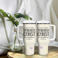 Christian Gifts for Women Faith Tumbler With Handle Christ Encouraging Bible Verse Cute Butterflies - Wonder Print Shop