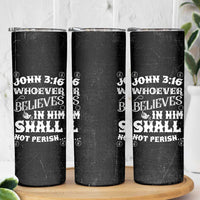Christian Gifts for Men Skinny Tumbler Inspirational Bible Verse John 3:16 - Wonder Print Shop