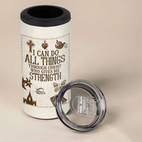 Christian Gifts 4 in 1 Can Cooler Tumbler I Can Do All Things Through Christ Bible Verse Philippians 4:13