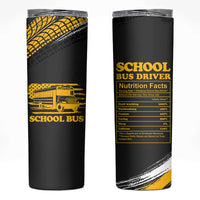 School Bus Driver Appreciation Skinny Tumbler Funny Nutrition Facts American USA Flag - Wonder Print Shop
