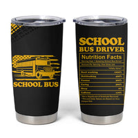 School Bus Driver Appreciation Tumbler Cup Funny Nutrition Facts American USA Flag - Wonder Print Shop
