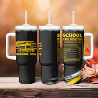 School Bus Driver Appreciation Tumbler With Handle Funny Nutrition Facts American USA Flag - Wonder Print Shop