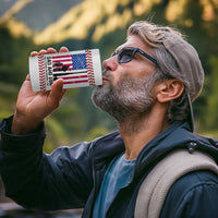 Baseball Dad 4 in 1 Can Cooler Tumbler Funny Father's Day Gift For Dad From Son US Flag