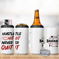 Baseball 4 in 1 Can Cooler Tumbler Never Quit Funny Baseball Player Fan Coach Catcher Pitcher