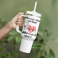 Funny Doctor Tumbler With Handle Cute Enough To Stop Your Heart Skilled To Restart It