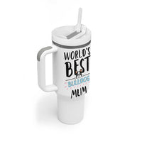 Bulldog Mom Tumbler With Handle Gift For Dog Lovers Women New Puppy Fur Baby Owners
