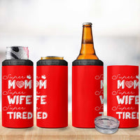 Funny Mom 4 in 1 Can Cooler Tumbler Super Mama Wife Tired Mothers Day Gift From Daughter Son