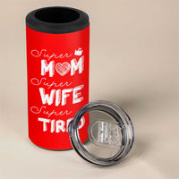 Funny Mom 4 in 1 Can Cooler Tumbler Super Mama Wife Tired Mothers Day Gift From Daughter Son
