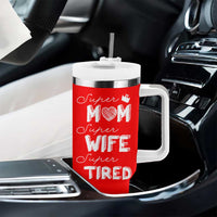 Funny Mom Tumbler With Handle Super Mama Wife Tired Mothers Day Gift From Daughter Son