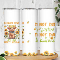 Highland Cow Gifts For Women Skinny Tumbler Funny Cow Gift For Cow Lovers Sunflower