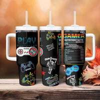 Gaming Gifts For Men Boys Tumbler With Handle Cool Gamer Nutritional Facts Video Game