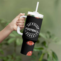 American Football Tumbler With Handle Funny Eat Sleep Football Repeat