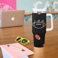 American Football Tumbler With Handle Funny Eat Sleep Football Repeat