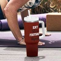 American Football Tumbler With Handle Eat Sleep Football Repeat Dad Fans Coaches