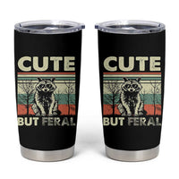 Funny Racoon Tumbler Cup Retro Trash Panda Cute But Feral