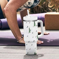 Skiing Gifts Tumbler With Handle Funny Ski Gift for Skiers Downhill Skiing