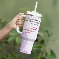 Funny Mothers Day Mom Tumbler With Handle Gift From Daughter You Are The Luckiest Mom