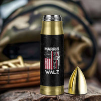 Harris Walz Waltz 2024 Bullet Tumbler US Flag Gun Democratic Madam President 4th Of July