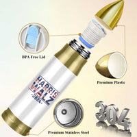 Harris Walz 2024 Election Bullet Tumbler For The People Madam President USA Flag