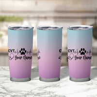 Personalized Vet Tech Tumbler Cup Custom Name Funny Vet Staff Appreciation Gift Tarot Card - Wonder Print Shop