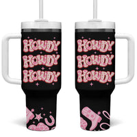 Howdy Cowgirl Tumbler With Handle Western Girl Country Rodeo Pink Cowgirl