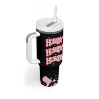 Howdy Cowgirl Tumbler With Handle Western Girl Country Rodeo Pink Cowgirl