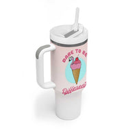 Positive Flamingo Gifts Tumbler With Handle Dare To Be Different Flamingo Affirmation Gift