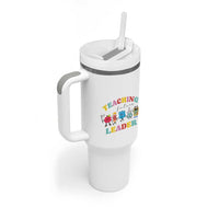 Teacher Tumbler With Handle Retro Teaching Future Leaders Groovy Teacher Back To School - Wonder Print Shop