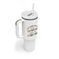 Special Education Teacher Tumbler With Handle Communication Looks Different For Everyone Autism Speech Therapy - Wonder Print Shop