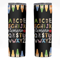 Teacher Alphabet Skinny Tumbler Colorful Animal Teachers Toddlers Spill Proof Cup