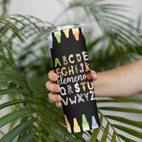 Teacher Alphabet Skinny Tumbler Colorful Animal Teachers Toddlers Spill Proof Cup