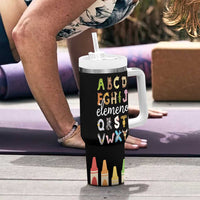 Teacher Alphabet Tumbler With Handle Colorful Animal Teachers Toddlers Spill Proof Cup